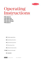 Fronius TTG 1600 S Operating Instructions Manual