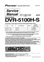 Pioneer DVR-5100H-S Service Manual
