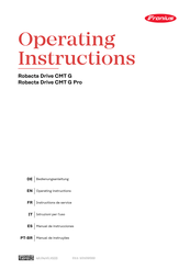 Fronius Robacta Drive CMT G Operating Instructions Manual