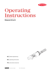 Fronius Robacta Drive G Operating Instructions Manual