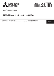 Mitsubishi Electric Mr. SLIM PEA-M140HAA Operation Manual