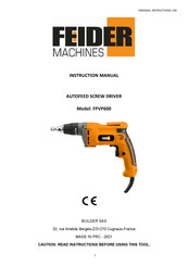 Feider Machines FPVP600 Instruction Manual
