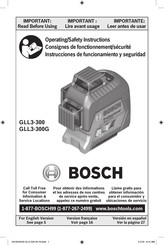 Bosch GLL3-300G Operating/Safety Instructions Manual