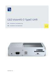 G&D VisionXS-C-TypeC-UHR Installation And Operation Manual