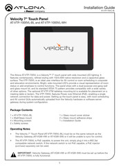 Panduit ATLONA Velocity AT-VTP-1000VL-BL Installation Manual