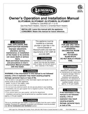 Kingsman GLVF24MVP, GLVF24-LOG24 Owner's Operation And Installation Manual