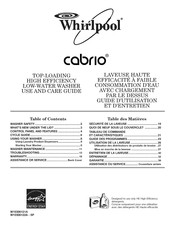 Whirlpool cabrio WTW7300XW0 Use And Care Manual