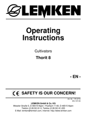 LEMKEN Thorit 8 Operating Instructions Manual