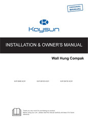 Kaysun KHP-08/80 ACS1 Installation & Owner's Manual