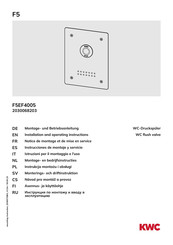 KWC 2030068203 Installation And Operating Instructions Manual