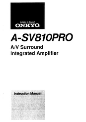 Onkyo A-SV810PRO Instruction Manual