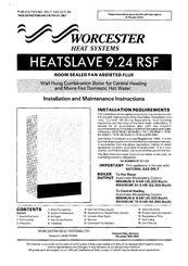 Worcester HEATSLAVE 9.24 RSF Installation And Maintenance Instructions Manual