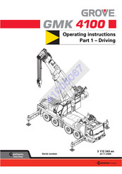 Grove GMK 4100 Operating Instructions Manual