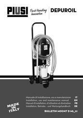 Piusi 0050300A Instructions For Installation, Use And Maintenance Manual