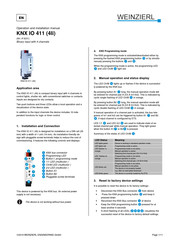 Weinzierl 5231 Operation And Installation Manual