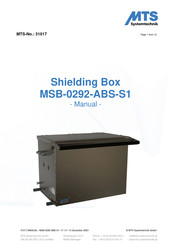 MTS Systems MSB-0292-ABS-S1 Manual