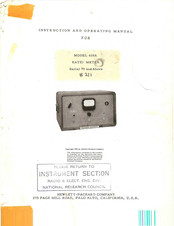 HP 416A Instructions And Operating Manual