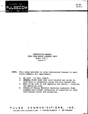 PULSECOM 202-2 Instruction Manual