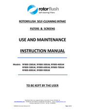 ROTORFLUSH RF800-200LW Use And Maintenance Instruction Manual