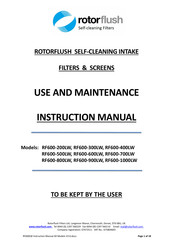 ROTORFLUSH RF600-900LW Use And Maintenance Instruction Manual