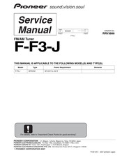 Pioneer F-F3-J Service Manual