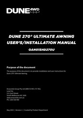 Anaconda DUNE OAN01SHD270U User And Installation Manual