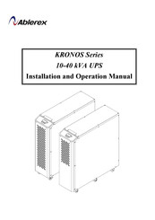 Ablerex KRONOS Series Installation And Operation Manual