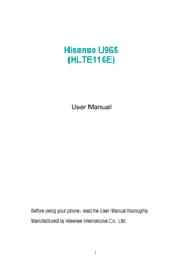 Hisense U965 User Manual