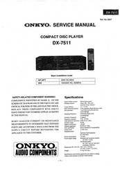 Onkyo DX-7511 Service Manual