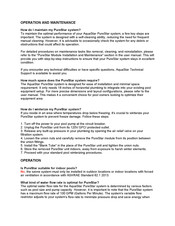 AquaStar PURESTAR PS10 Operation And Maintenance Manual