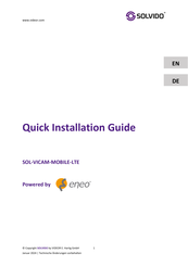 Eneo VIDEOR E. Hartig SOLVIDO SOL-VICAM-MOBILE-LTE Quick Installation Manual