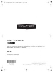 Signature Kitchen Suite SKSHI4801S Installation Manual