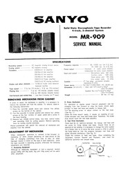 Sanyo MR-909 Service Manual