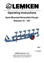 LEMKEN DIAMANT 16 V Operating Instructions Manual