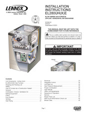 Lennox ELITE EL280UHE110E48C Installation Instructions Manual