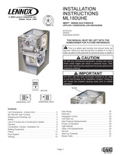 Lennox MERIT ML180UHE090(X)E48B Installation Instructions Manual