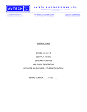 AVTECH ELECTROSYSTEMS AV-1041-B Instructions Manual