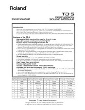 Rolan TD-5 Owner's Manual
