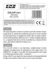 F&F CLG-14T Instruction Manual