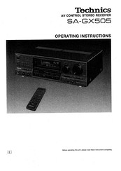 Technics SA-GX505 Operating Instructions Manual