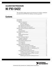 National Instruments NI PXI-5422 Calibration Procedure