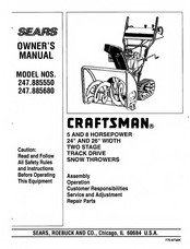 Sears CRAFTSMAN 247.885550 Owner's Manual