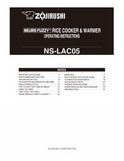 Zojirushi Neuro fuzzy NS-LAC05 Operating Instructions Manual