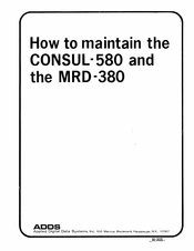 ADDS CONSUL-580 How To Maintain