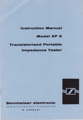Sennheiser ZP 2 Instruction Manual