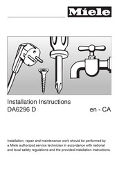 Miele DA 6296 D Installation Instructions Manual