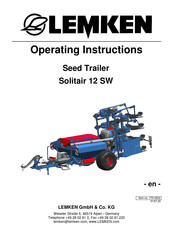 LEMKEN Solitair 12 SW Operating Instructions Manual