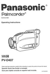 Panasonic Palmcorder PV-D407 Operating Instructions Manual