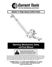 Current Tools 11 Operating, Maintenance, Safety And Parts Manual