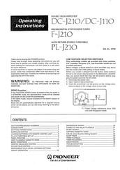 Pioneer F-J210 Operating Instructions Manual